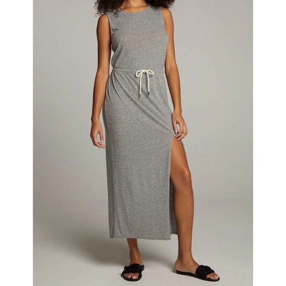 Chaser Dress Womens Small Gray Sleeveless Maxi Drawstring Waist Scoop Neck - Picture 1 of 10